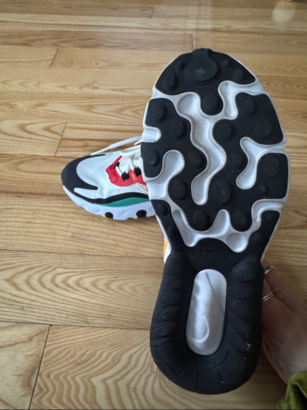 Nike Women’s air70 React Sneakers in White, Black, Red, Blue, Green - Picture 5 of 5